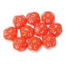 10pcs/Set For TRPG Game   D&D 16 Sided Acrylic Dice Orange