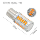 2pcs/lot Error Free BA15S LED Amber Yellow LED Bulb 5730 SMD 1156 LED Bulbs New