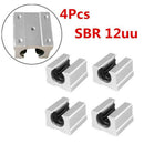 4Pcs 12Mm/0.47Inch SBR12UU Aluminum Open Linear Router Motion Bearing Solid G7B1