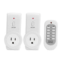 2pcs US Plug Power Outlet Light Switch Socket+1pc Wireless Remote Control