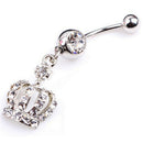 Crown Charm Rhinestone Body Piercing Jewelry Belly Button Ring Navel Jewelry  Z