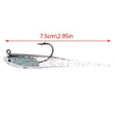 7.5cm Bass Fishing Bait Lead Hook Soft Artificial Sequins Pencil Lure Lifelike