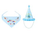 2pcs Pet Dog Cat Birthday Party Hat Lovely Happy Birthday Cap Scarf Set