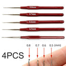 4Pcs 0.5/0.6/0.7/0.8mm Braid lock Crochet Needles Micro Hooks Hair Tool Kit