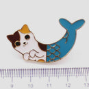 Lovely Cat Fish Mermaid Collar Pins Badge Corsage Cartoon Brooch Jewelry Gift
