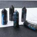 1Pc Natural Labradorite Moonstone Quartz Crystal Point Healing Rock Stone Wand