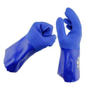 1 Pair Blue Oil Resistant Safety Work Gloves Chemical Resistant Gauntlet M