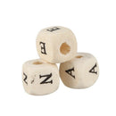 200PC Natural Mixed A-Z Alphabet/ Letter Square Wood Beads 10x10mm(3/8"x3/8 O5Z9