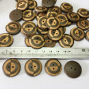 30pcs Round 2 Holes Buttons Wood Sewing Buttons for DIY Craft Scrapbooking