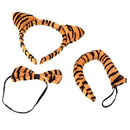 Halloween Leopard Print Plush Fluffy Cat Ear Headband Bow Tie Tail Animal C P7K5