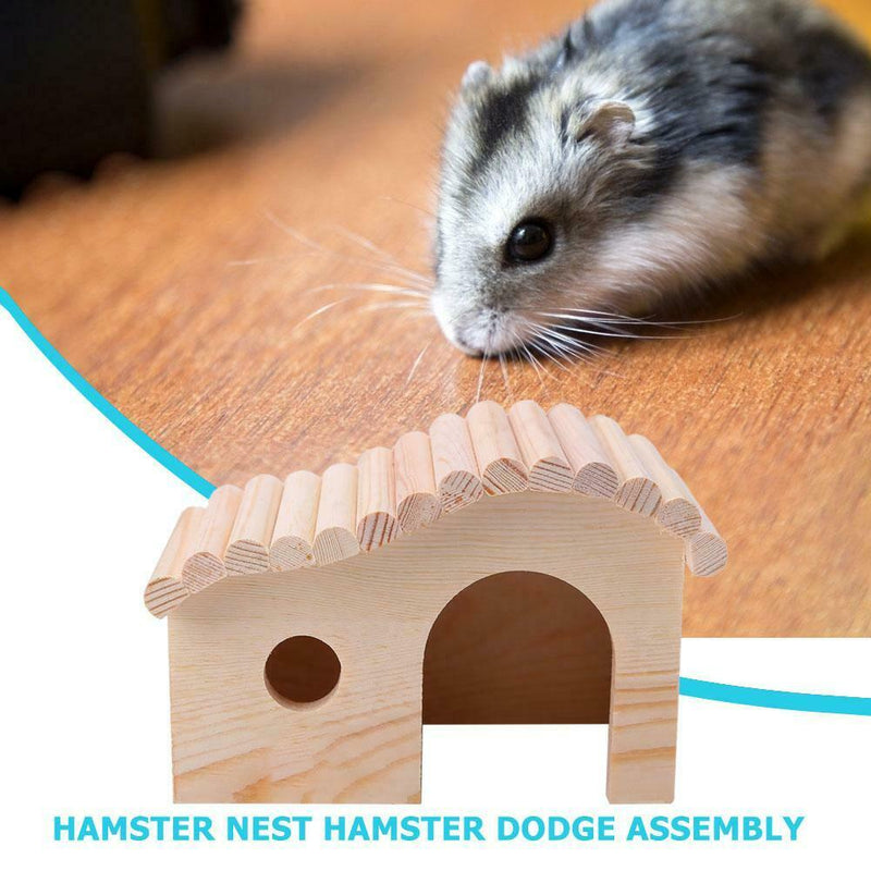 Hamster Hedgehog Sleeping Beds Portable Wooden Small Animal House Dodge Assembly
