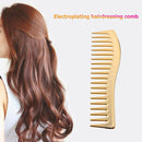 Electroplating Hairdressing Comb Hair Brush Large Wide Tooth Combs (Yellow)