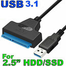 USB 3.1 to SATA 2.5" Hard Drive HDD SSD 22Pin Adapter Converter Cable UK