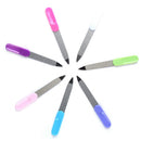 2Pcs Dual sided stainless steel metal nail art file manicure pedicure tool M&E