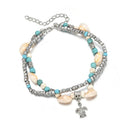 2X Bohemia Sea Turtle Charm Beach Anklet Shell Women Boho Ankle Bracelet Jewelry