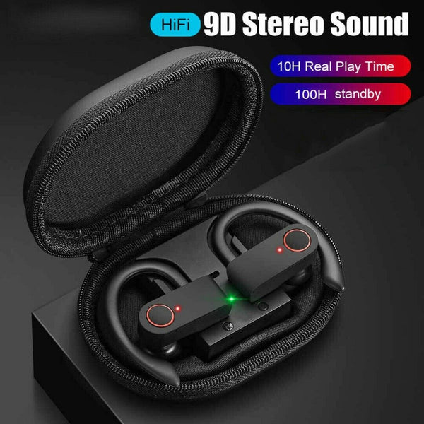 Wireless 5.0 Headset Earbuds Waterproof Headphones Ear hook Earphone Stereo bs