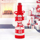 Christmas Knitted Red Wine Bottle Cover Bag Elk Snowflake Bottle Bag (01)