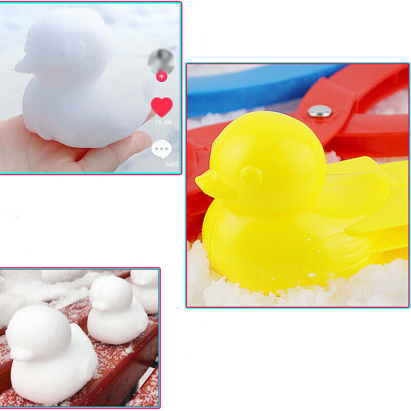 Duck Shape Snowball Clip Ball Maker Snow Mold Outdoor Sports Green