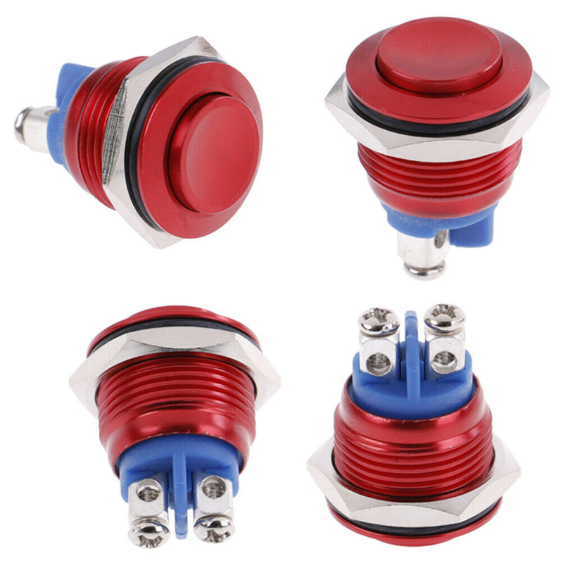 1PC 19mm waterproof red momentary metal push button reset switch high h Gw