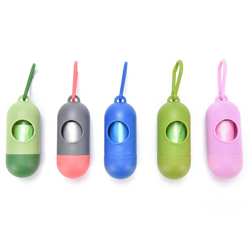 Dispenser For Pet Dog Cat Poop Scoop Waste Bags Roll Holder with Bags Clean ULJ