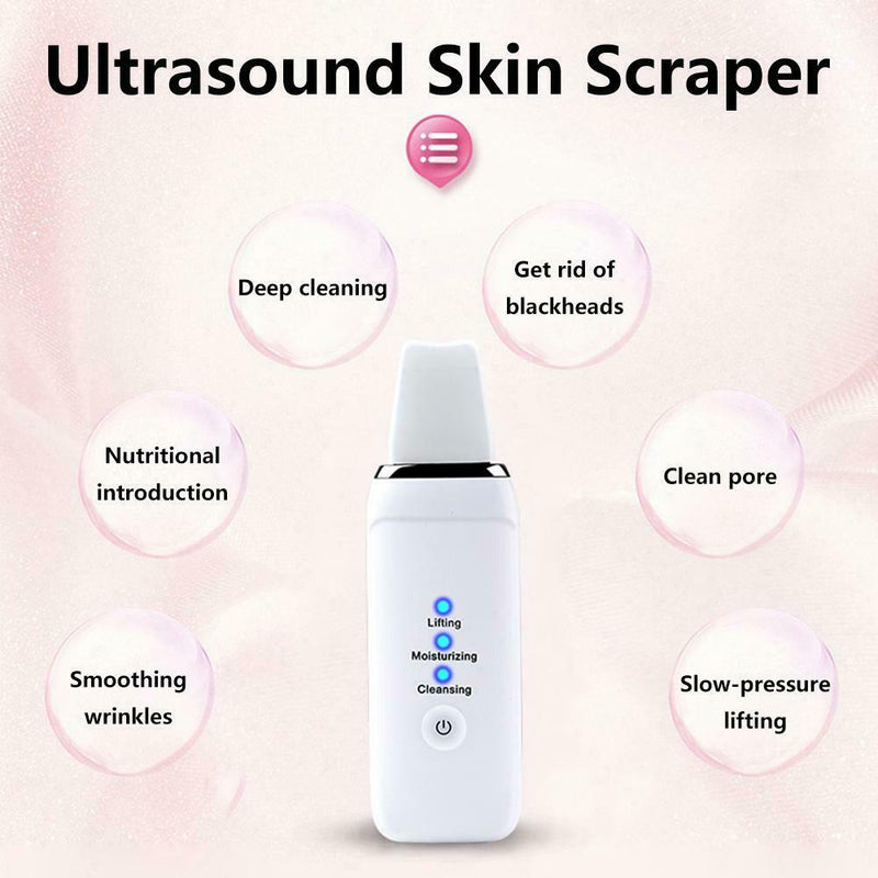 3 Modes USB Rechargeable Ultrasonic Facial Skin Scrubber Cleaning Device