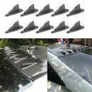 10Pcs ABS EVO-Style Shark Fin Wing Roof Spoiler Kit Vortex Generator