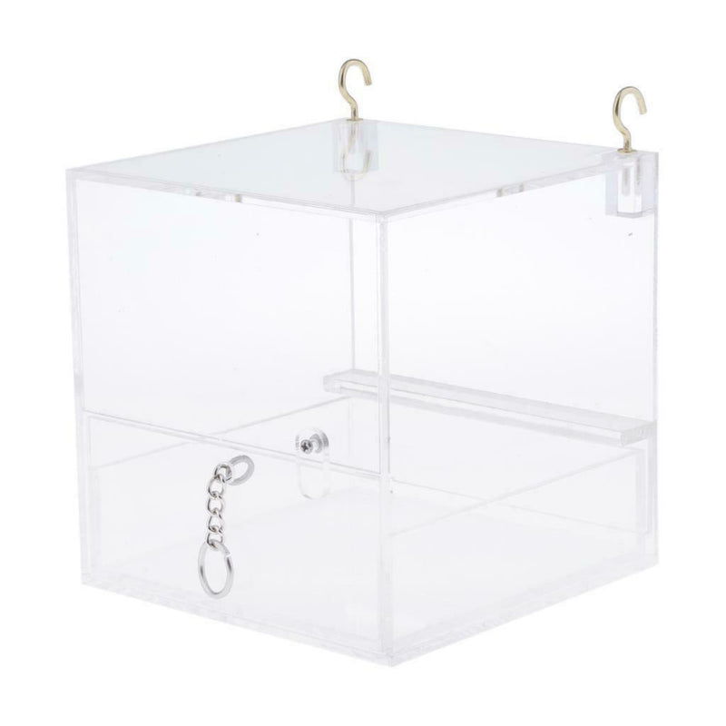 Pet Feeder Food Water Feeding Box For Small Medium Large Birds S