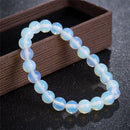 8mm Round Crystal Moonstone Natural Stone Stretched Beaded Bracelet for Women YL