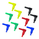 10PCS 4mm 90 degree Right Angle Connectors Banana Plug Adapters 32A 1000V (Red,