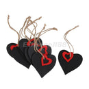 10 Wood Mini Chalkboard Hanging Tag Wedding Gifts Party Favors w/ Red Heart