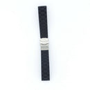 18mm BLK Silicone Rubber Diver Milltary Sports Watch Strap Band Deployment Clasp