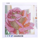 Diamond Embroidery Flowers with Dewdrops Round DIY Diamond Painting Decor