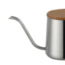Hand Drip Wood Lid Coffee Pot Narrow Spout Stainless Steel Pour Over Restaurant