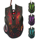 Adjustable 3200DPI 6 Buttons USB Wired Optical Gaming Mouse with LED Game Mice b