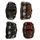 4pcs Magic Wood Bead Double Side Slide Combs Women's Hair Jewelry Accessory