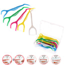 15Pcs random color durable y shape dental floss holder dental care flossing M&E