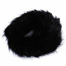 Black Real Mink Fur Hairband Ponytail Holder Elastic Rope Scrunchie Hair Band