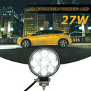 9LED Work Lamp 27W 1620LM 6500K Waterproof Round Car Truck Mini Spotlight A