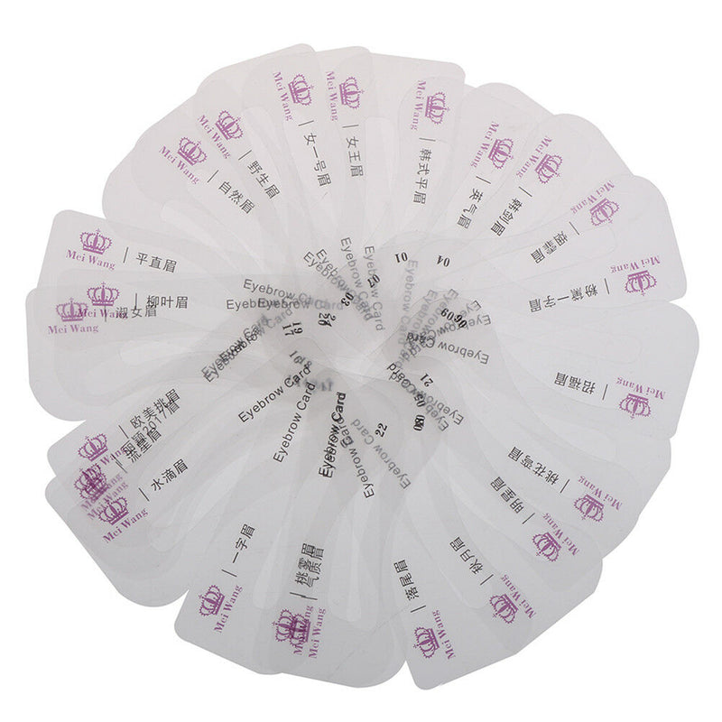24 Styles Eyebrow Shaping Stencils Grooming Kit Shaper Template Makeup Tool Kw