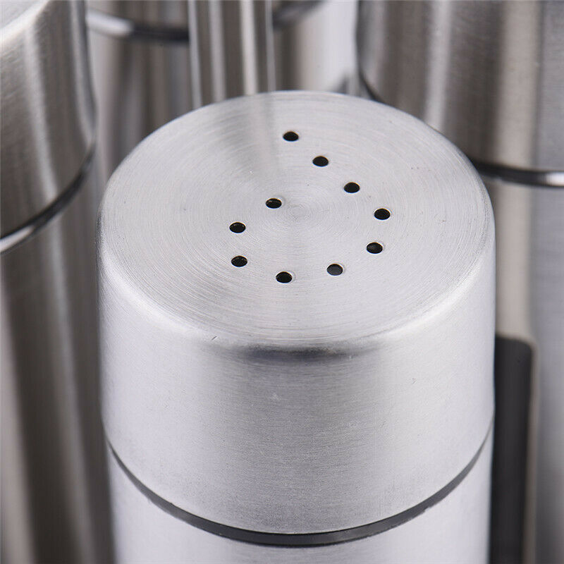 1 Set Spice Pepper Shakers Sugar Salt Condiment Tins Oil Bottle Stainless S L5D2
