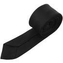 2" Wide Stripes Pattern Self Tie Skinny Necktie Black for Woman