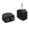 5Pcs 3.5mm to dual 2 RCA female male jack Y splitter audio adapter converter JR