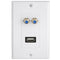 3Ports HDMI Ethernet USB 2.0 Port RCA Coaxial Wall Plate Jack Socket Panel
