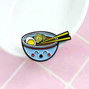 Fashion Cartoon Brooch Noodles Bowl Badges Clothes Cute Pins Jewelry Gift