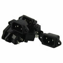 Fasdga 10 Pcs Black 3 Pins IEC320 C14 Inlet Power Plug Socket AC 250V 10A V6D7
