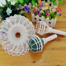 Great Foam Bouquet Handle Bridal Wedding Flower Holder Decoration With Lace Trim