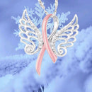Two-tone of the Angel Heart Knot Necklace Pendant for Women Girls Elegant