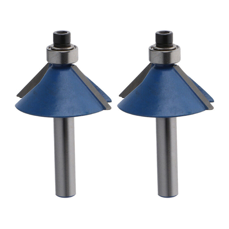 2Pcs 45 Deg Chamfer Edge Forming Router Bit - 1/4inch Shank- Carpentry DIY Tool