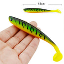 5 Pieces Artificial Baits Soft Fishing Lures Lifelike T Tail   Swimbaits