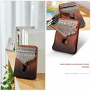 17 Key Gradient Deer Kalimba Mahogany Thumb Piano for Beginner Kid (Coffee) A